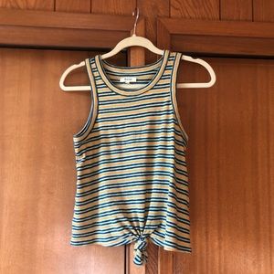 Madewell Audio Knot-Front Tank Top in Stripe